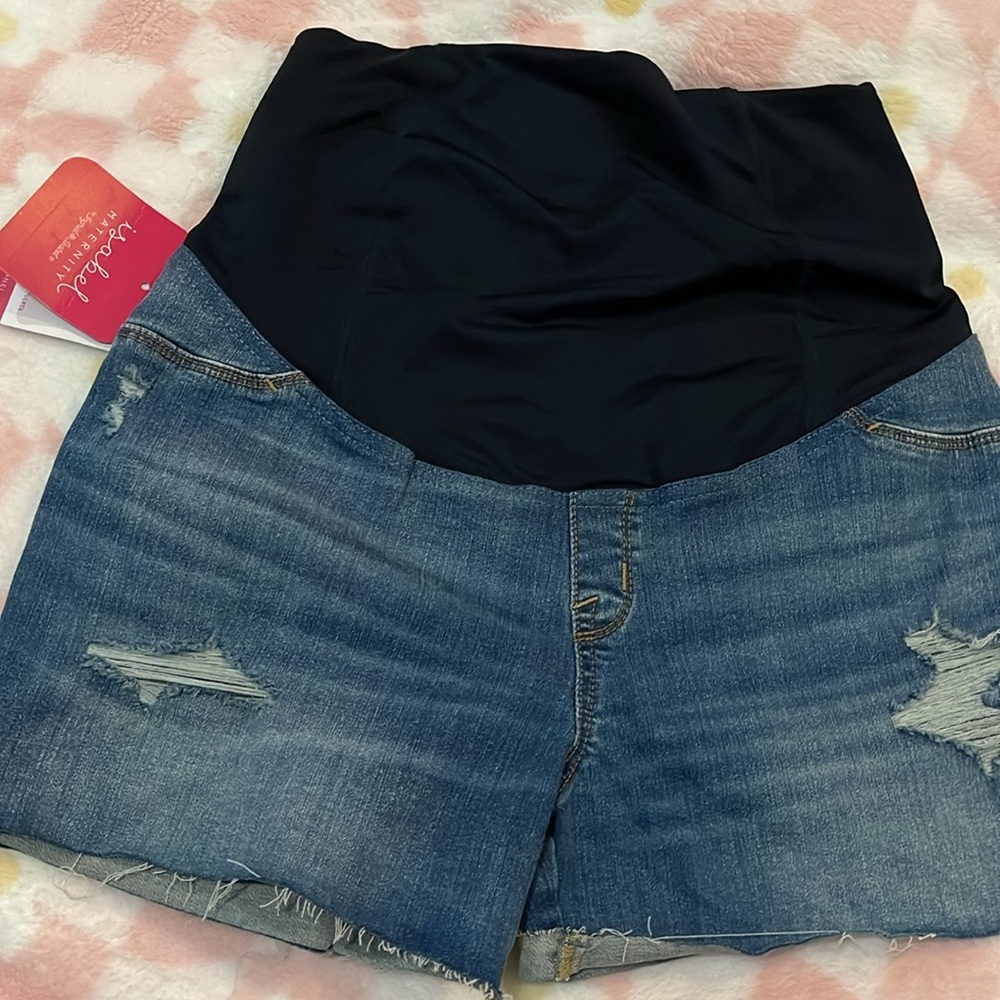 NWT Isabel Maternity Jean shorts - Picture 2 of 4